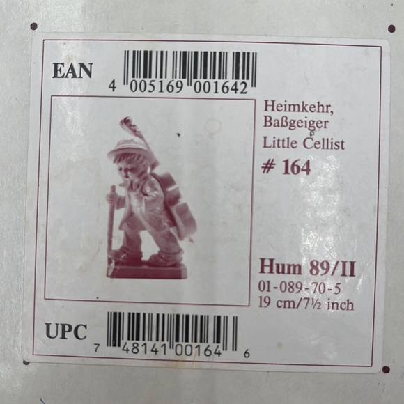 M.J.Hummel Expressions of Youth #164 “ Little Cellist”
Hum 89/11 - Picture 10 of 12